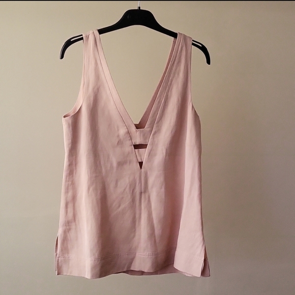 Reiss Emi Top with Cut Out Detail in Nude Pink - Picture 6 of 15